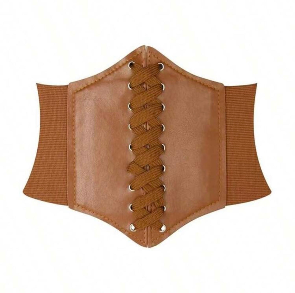 Cinturon tipo corset negro y marron