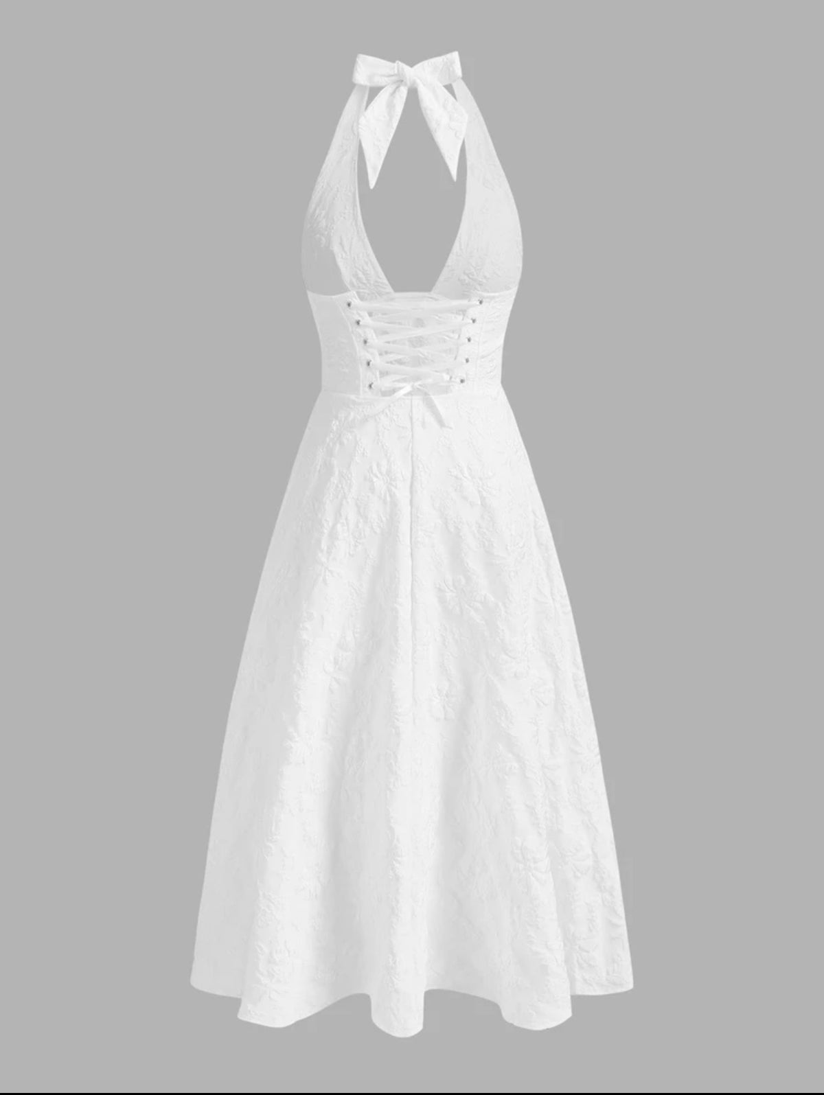Vestido blanco largo jacquard