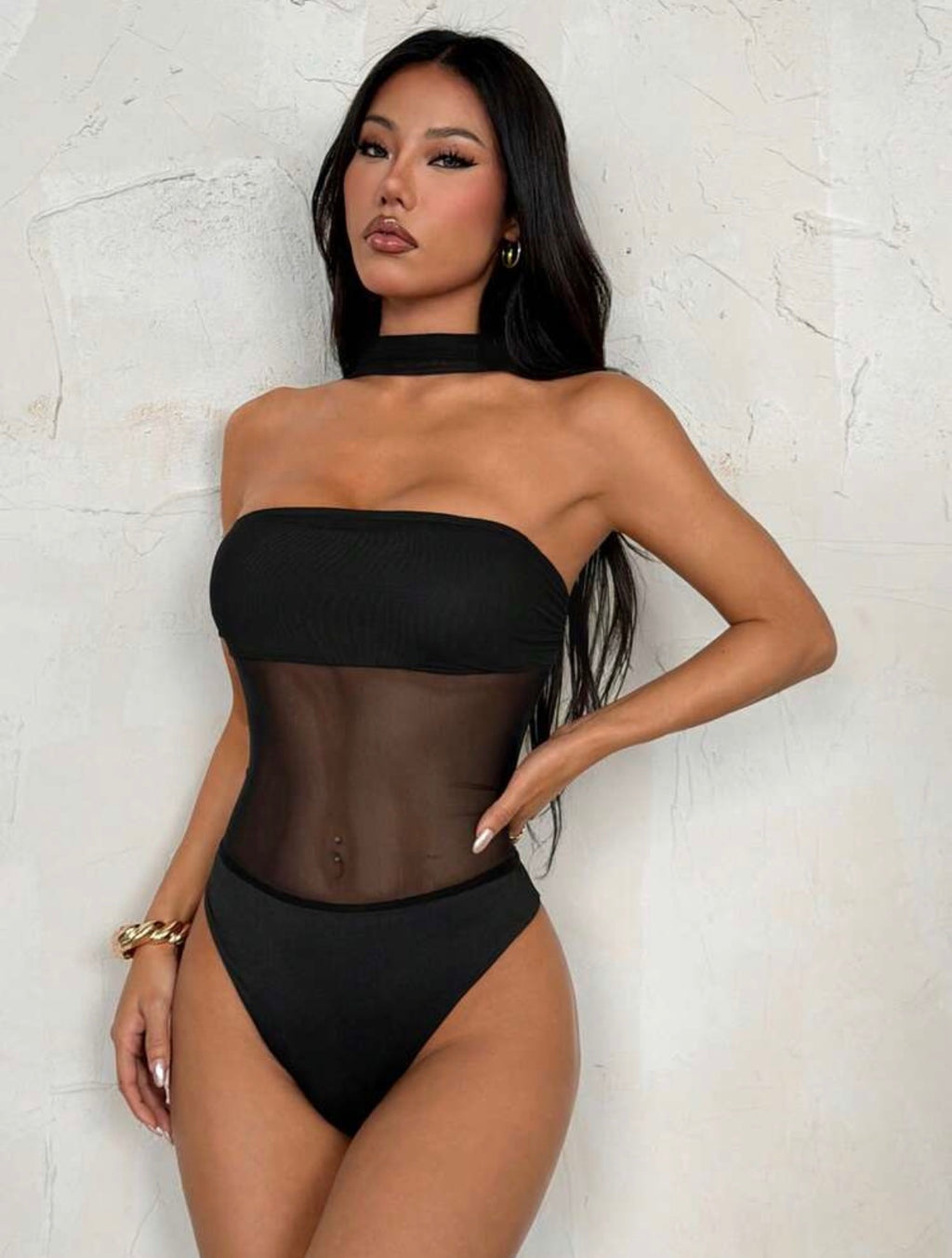 Boddy de malla negro