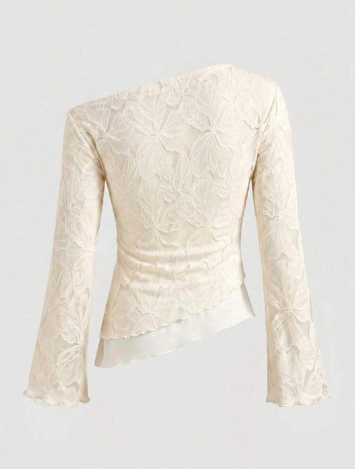 Blusa asimétrico blanco hueso