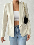 Blazer largo color hueso