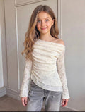 Blusa asimétrico blanco hueso
