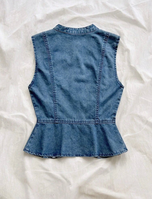 Blusa tipo chaleco napoleon de jean