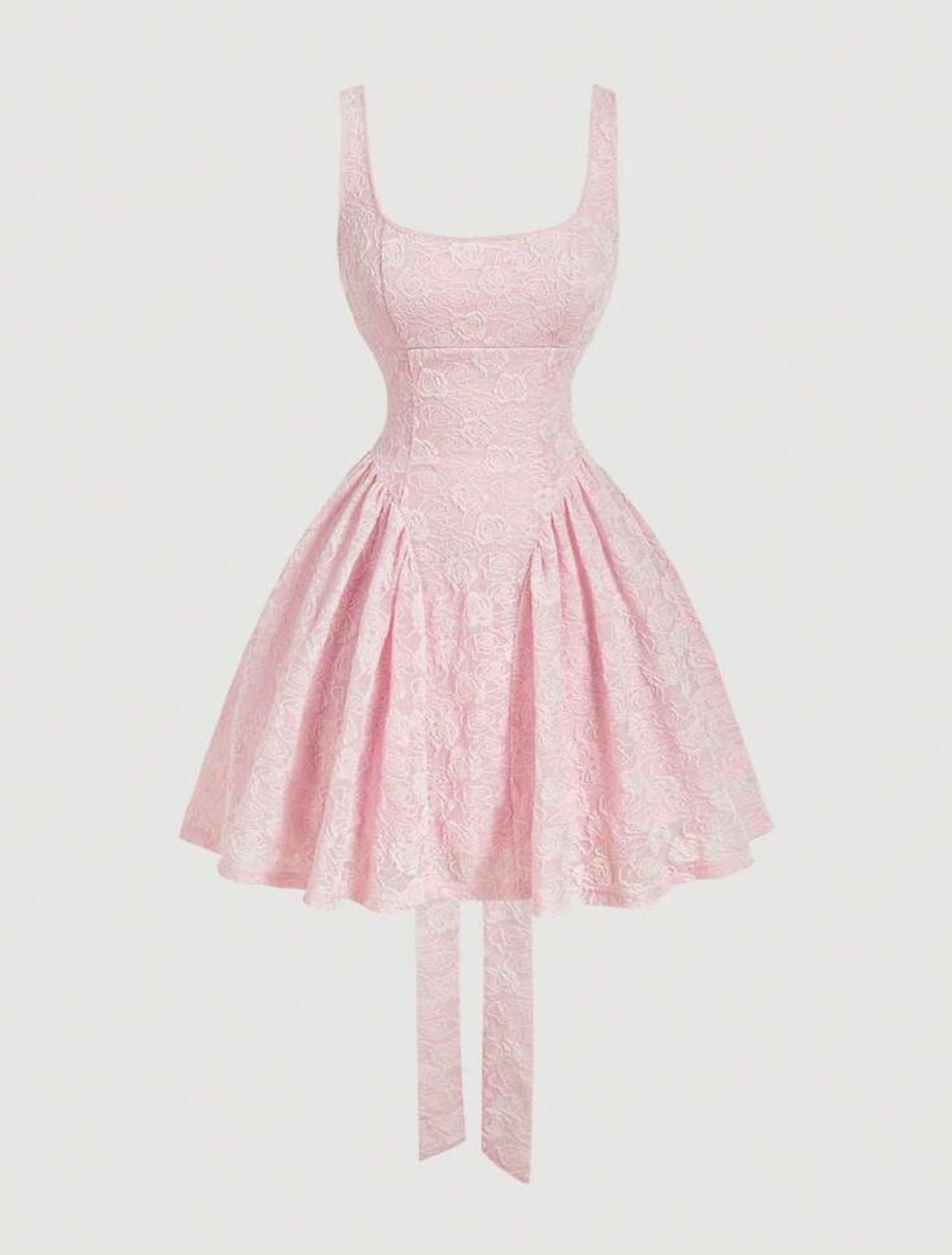 Vestido rosa de jacquard