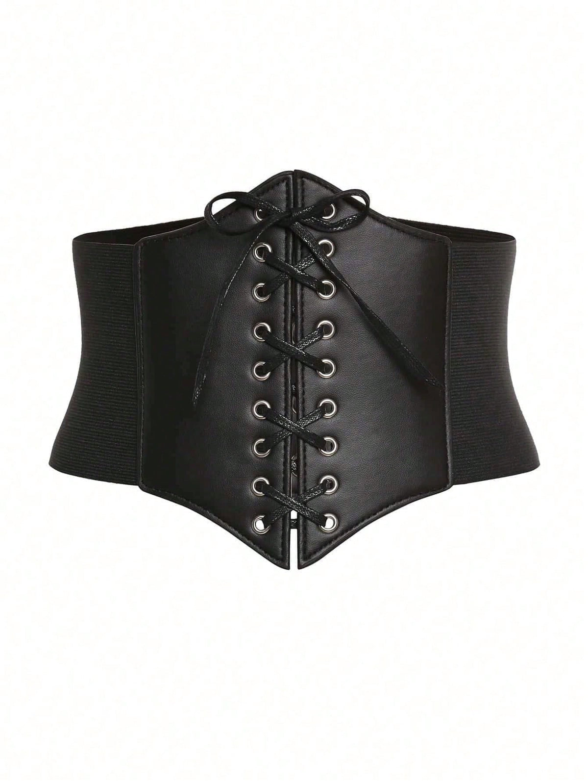 Cinturon tipo corset negro y marron