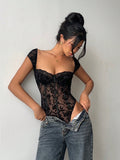 Boddy de encaje negro