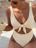 Traje de baño beige enterizo