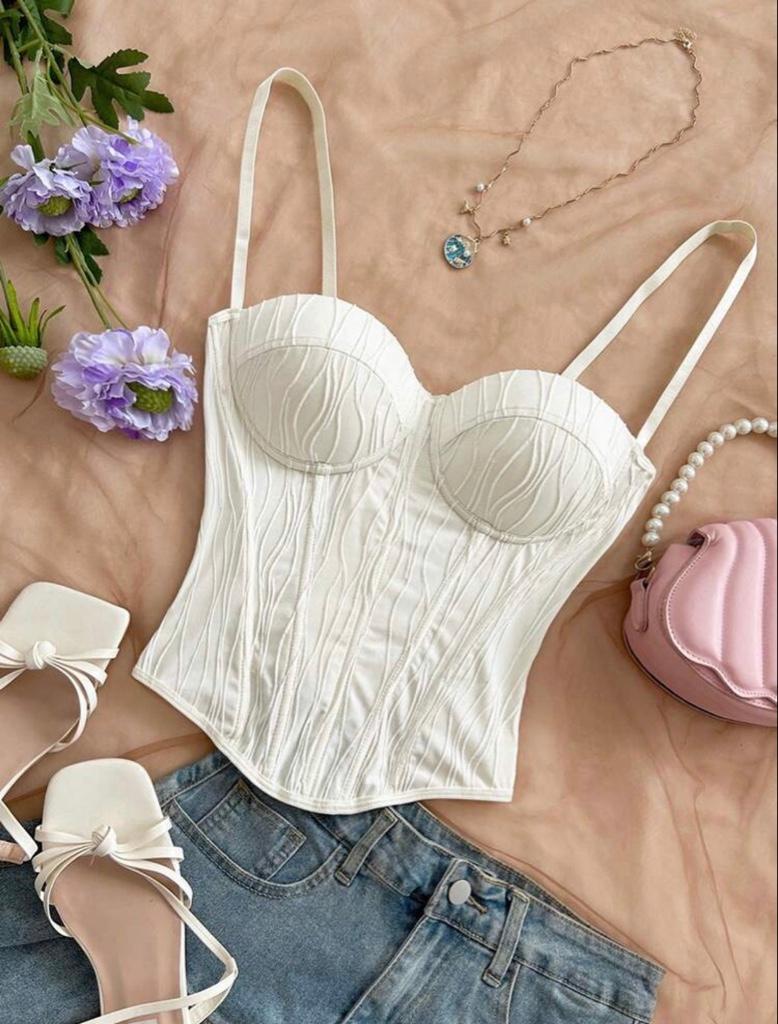 Top blanco corset