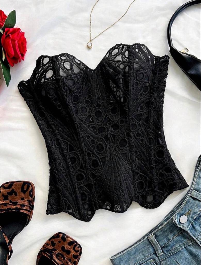 Corset negro encaje