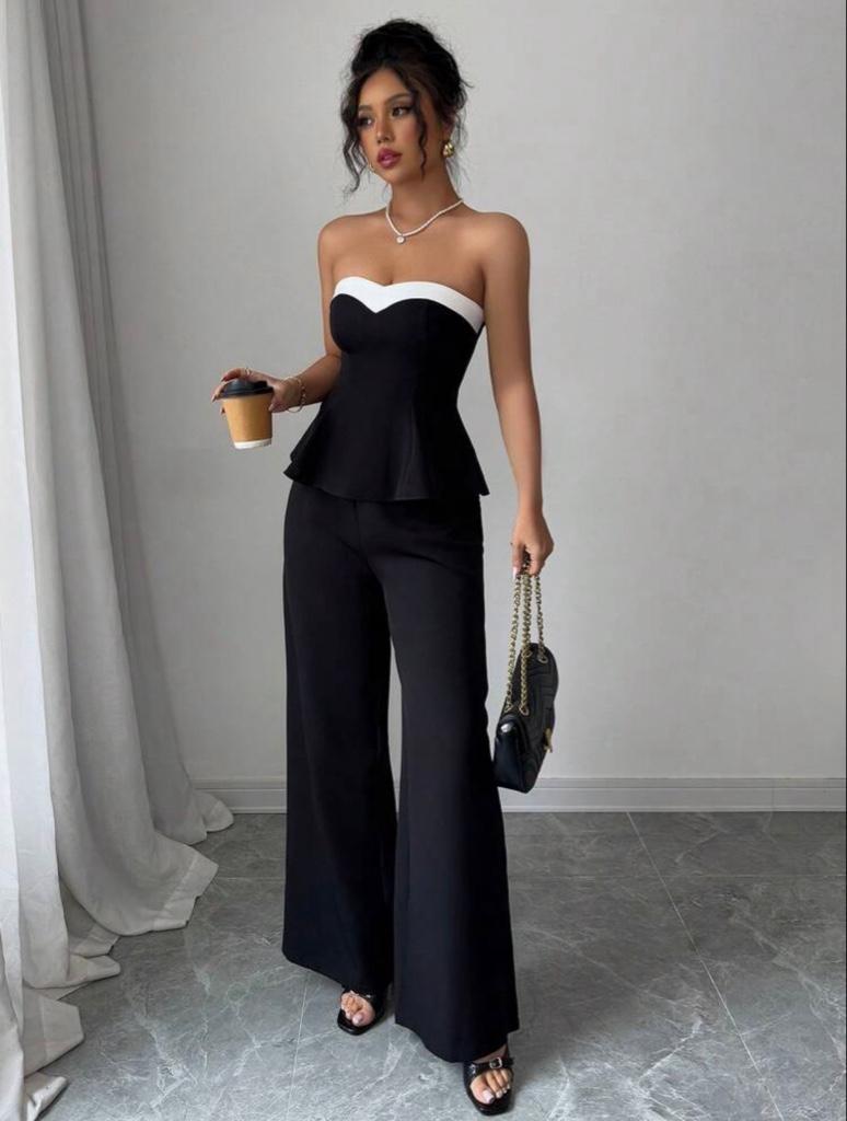 Conjunto negro strapless