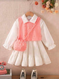 Vestido camison con pullover y bolso