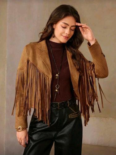 Chaqueta de flecos vaquero
