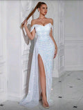Vestido tornasol plateado