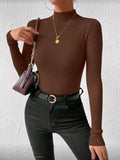 Sueter marron acanalado