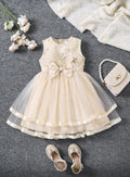 Vestido beige con lazo 5y