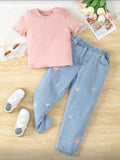 Conjunto de jean de corazones