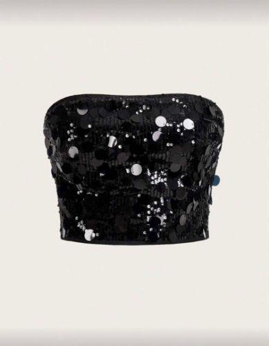 Top de lentejuelas negro