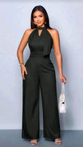 Enterizo negro cuello en v