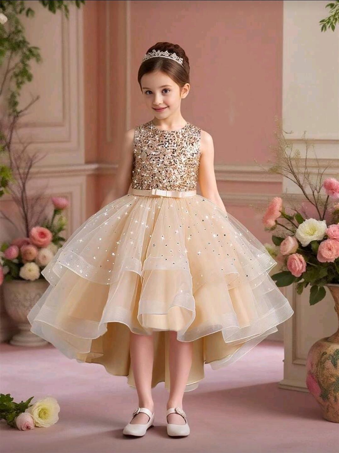 Vestido gala beige