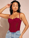 Bustier de encaje  vinotinto