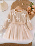 Vestido beige de sueter tejido