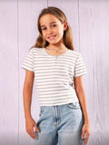 Blusa gris de rayas