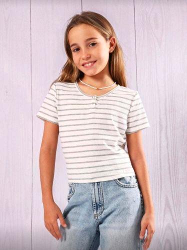Blusa gris de rayas