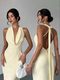 Vestido elegante cuello bobo