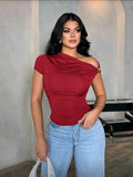 Blusa vino asimetrica