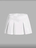Falda cuerina blanca
