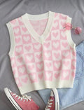 Pullover chaleco de corazones