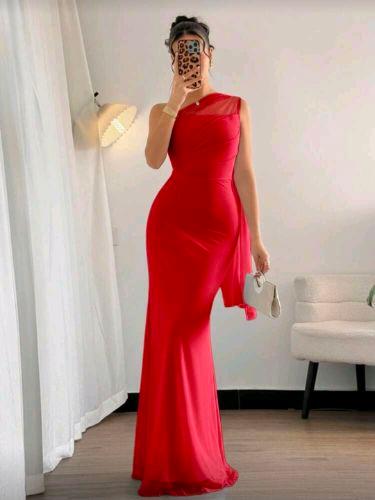 Vestido largo cruzado rojo