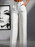 Pantalon recto color blanco