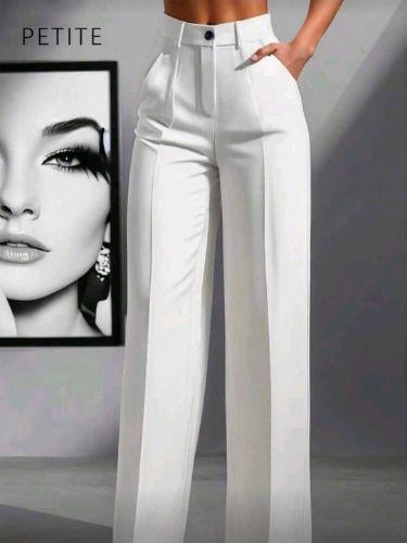 Pantalon recto color blanco