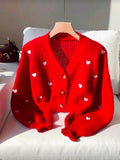Sueter rojo de corazones