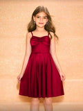 Vestido rojo oscuro de tiras