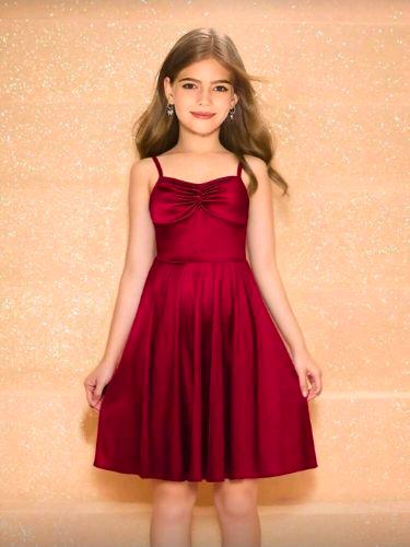Vestido rojo oscuro de tiras