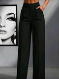 Pantalon recto negro