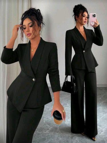 Conjunto de blazer y pantalon negro