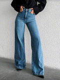 Jean ancho oscuro shein