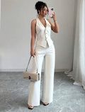 Conjunto de chaleco beige