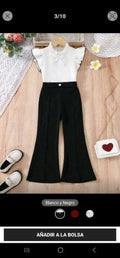Blusa y pantalon acampanado de vestir