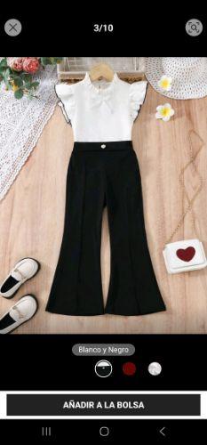 Blusa y pantalon acampanado de vestir