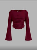 Blusa vinotinto manga larga