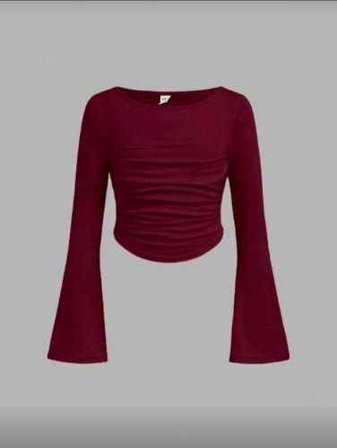 Blusa vinotinto manga larga