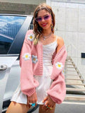 Cardigan tejido rosa