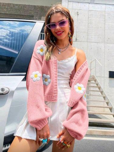 Cardigan tejido rosa