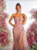 Vestido rosa con pedreria