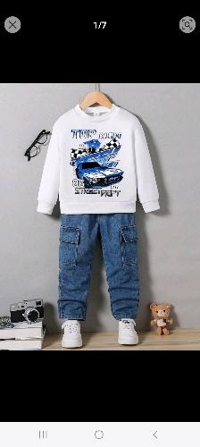 Conjunto sueter y  jean cargo 4y y 5