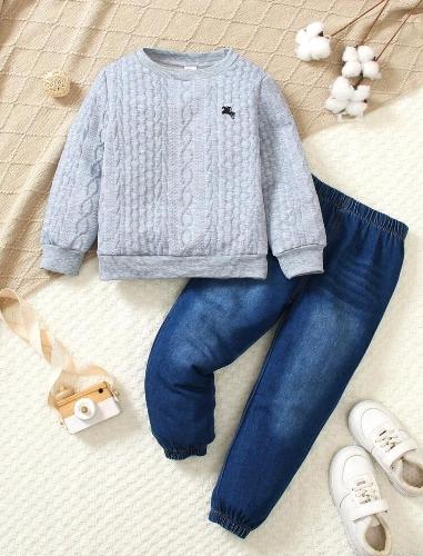 Conjunto sueter gris 4y-7y